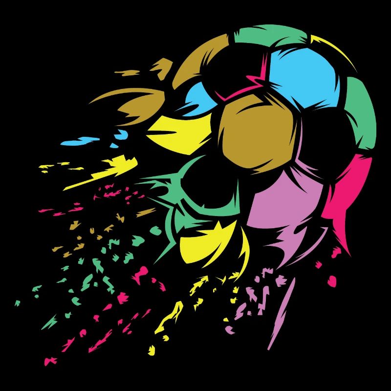 Fußball bunte Farben retro Ball Explosion Symbol