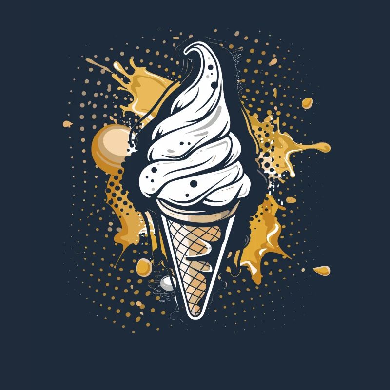Cornet de crème glacée Éclaboussures de couleur