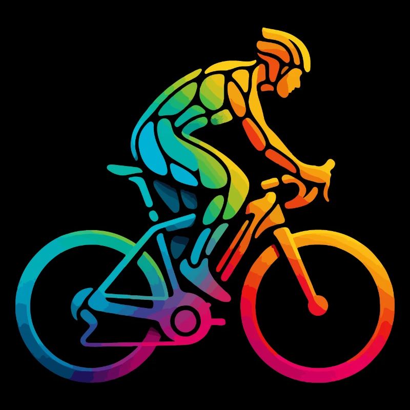 Vibrant Rainbow Cycling Art