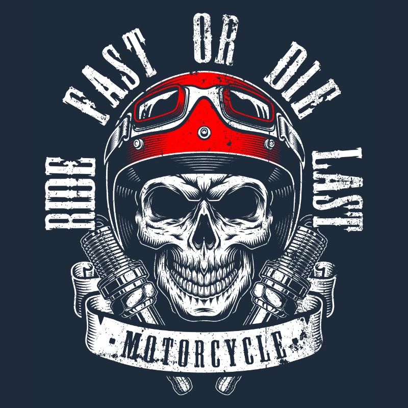 Fahre schnell oder stirb Skull Moto Art