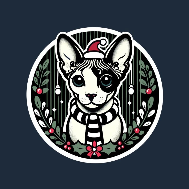 Weihnachtsporträt einer Sphynx