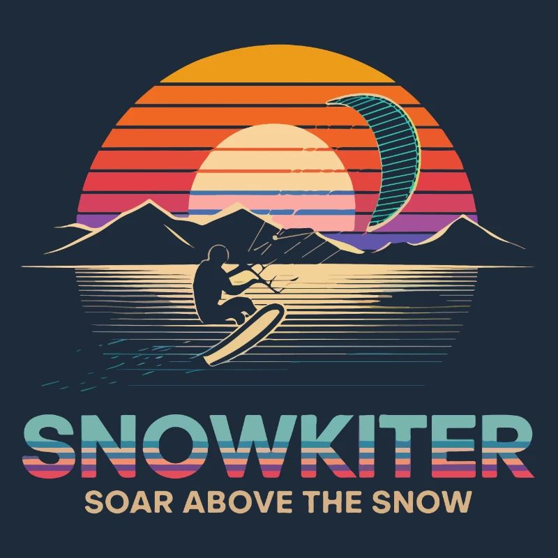 Conception d’aventure de snowboard au coucher du soleil