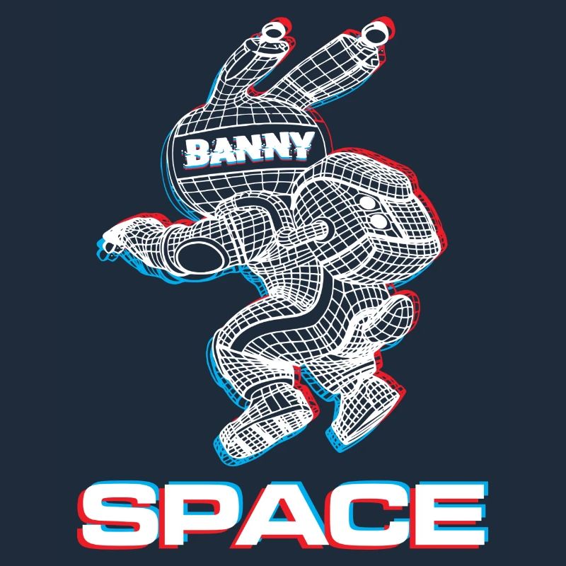 Abstrakter Space Bunny mit 3D-Effekt