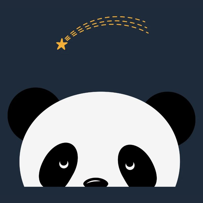 Träumender Panda mit Sternschnuppe