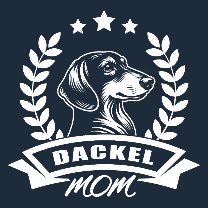 Design « Maman teckel » avec bannière et couronne de blé