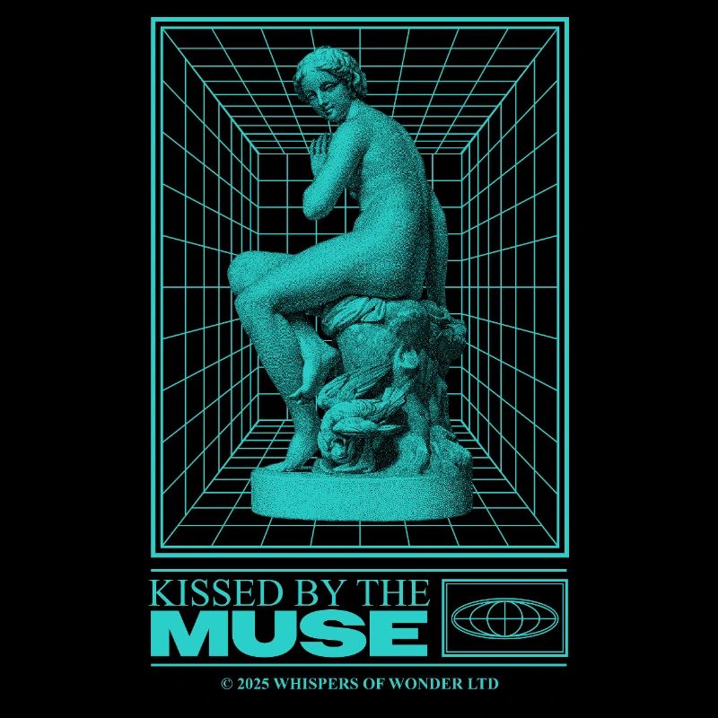 Neon-Statue im Cyberraum