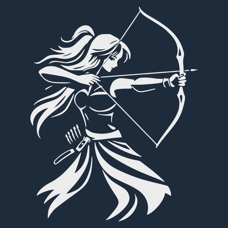 Silhouette d’archer avec arc