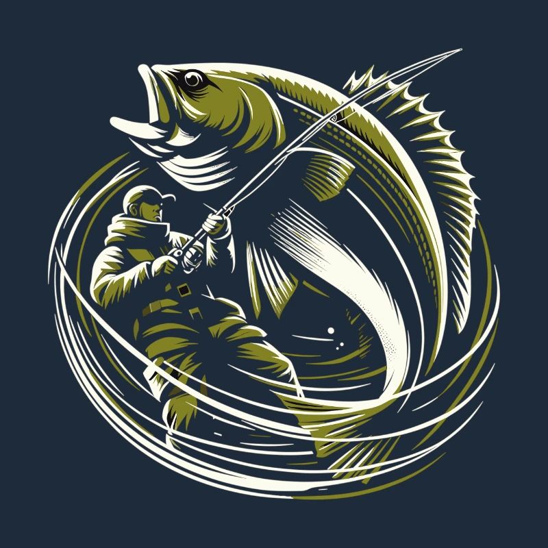 Pêche Pêcheur Morue Poisson Géant Vert Olive Cadeau
