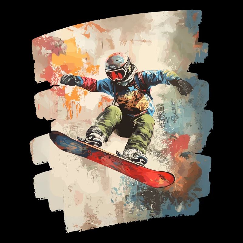 Snowboarder powder snow