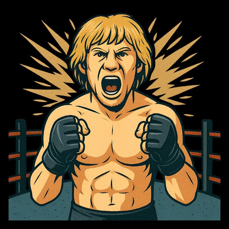 Combative boxing hero comic style