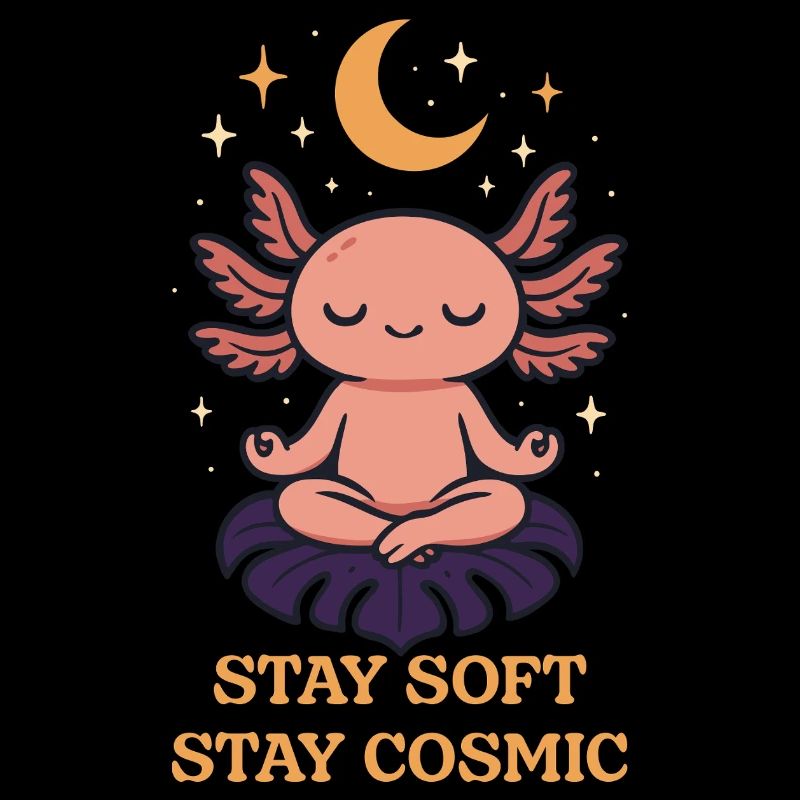 Meditating Axolotl - Stay Cosmic Design