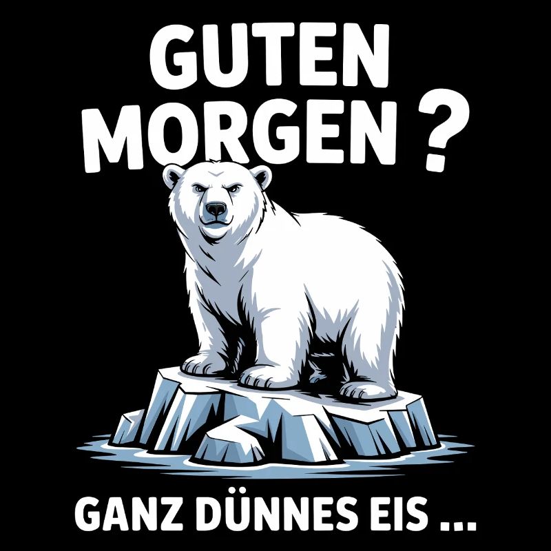 Guten Morgen? Ganz dünnes Eis! Lustiger Eisbär