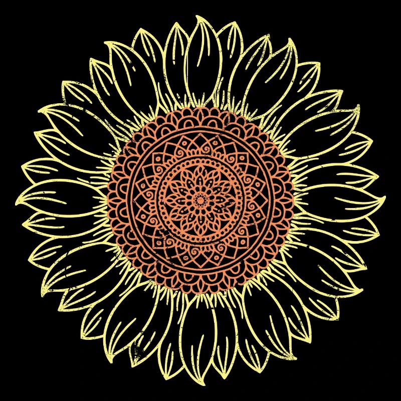 Conception complexe de mandala tournesol