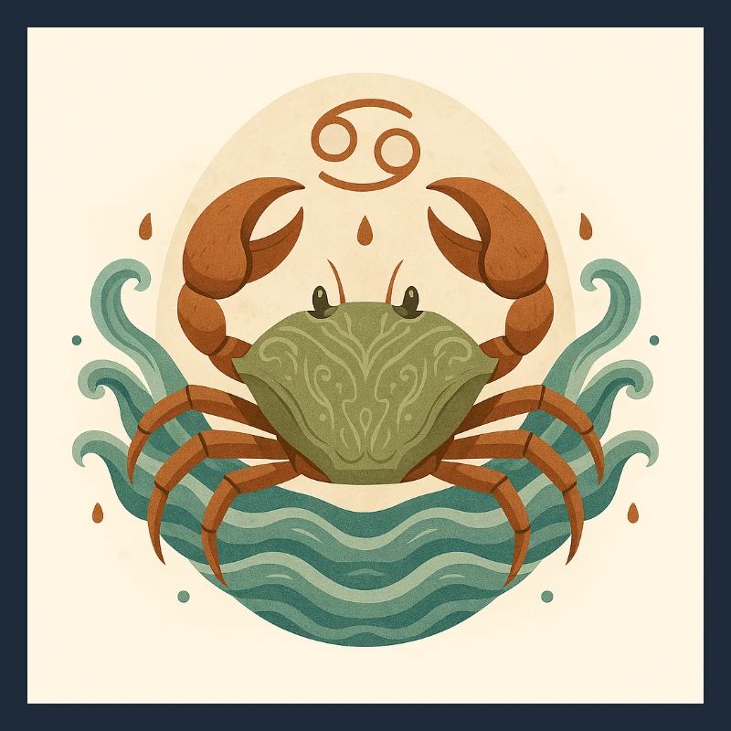 Zodiac Moon Crab Stylized