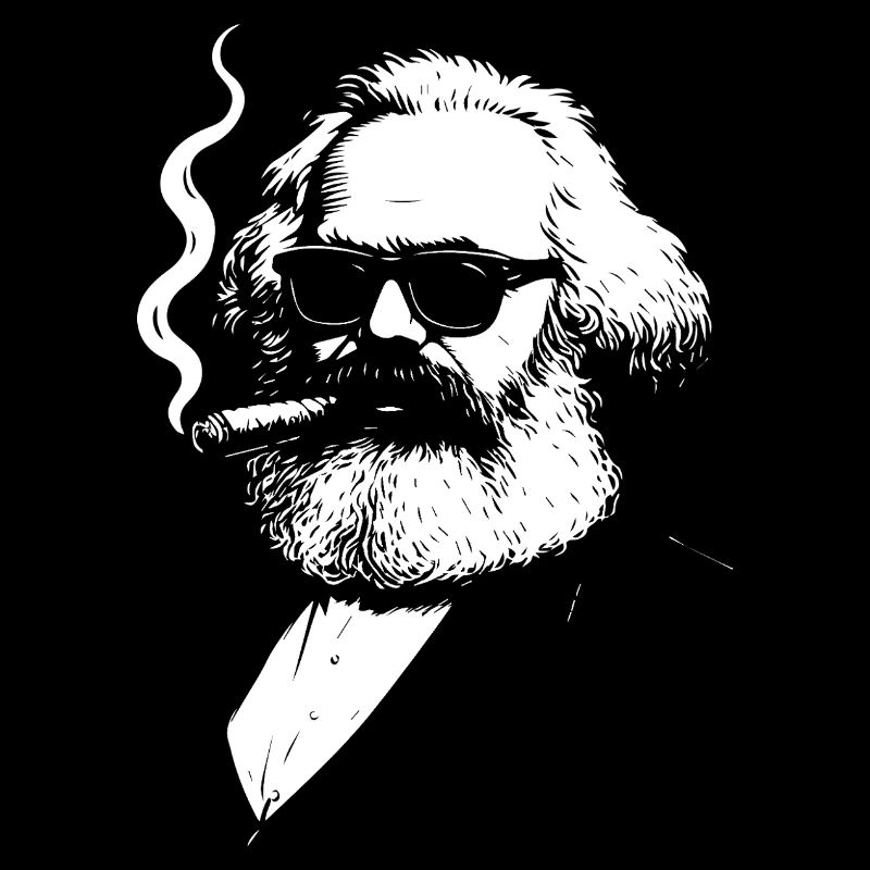 Bold  Karl Marx with Cigarette Illustration