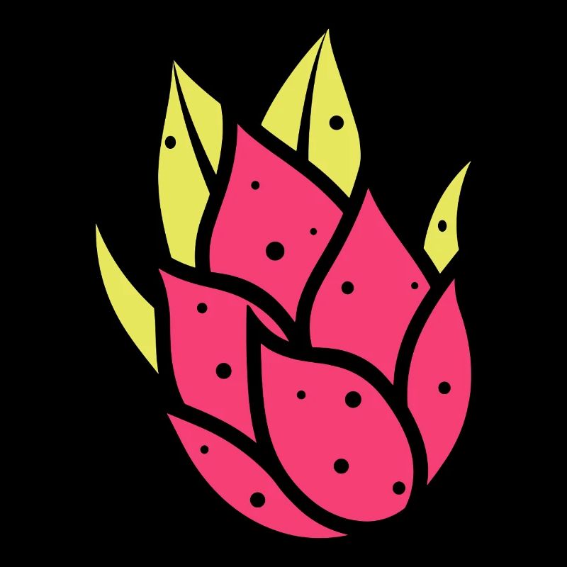 Illustration eines lebendigen Drachenfruchtfarns