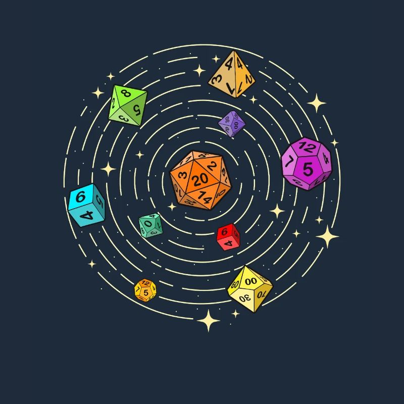 Dice Set In Space RPG Fantasy Meets Sci-Fi Style