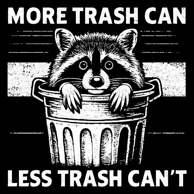Waschbär Spruch Müll Humor Lustig Geschenkidee