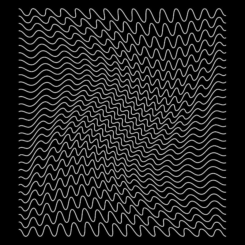 Dynamic Wavy Line Optical Illusion Print