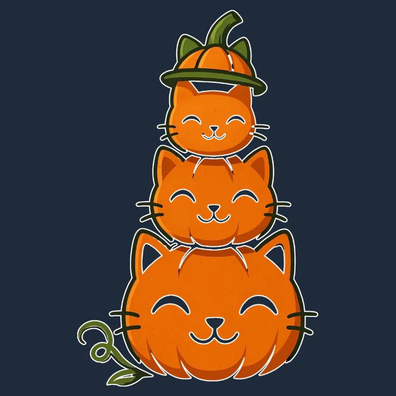 Happy Pumpkin Cat Stack