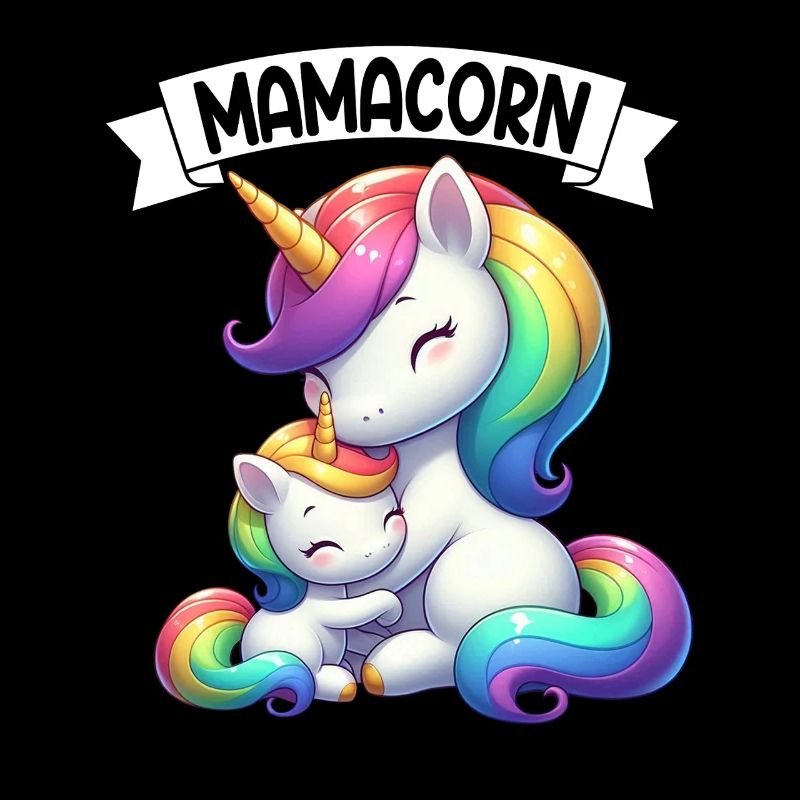 Mama Einhorn Mamacorn Mutter Tochter Dadacorn
