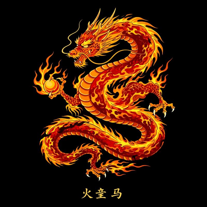 Mächtiger Chinesischer Feuerdrache