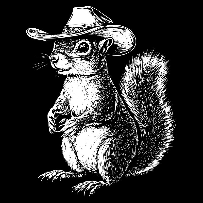 Squirrel Cowboy Hat Western