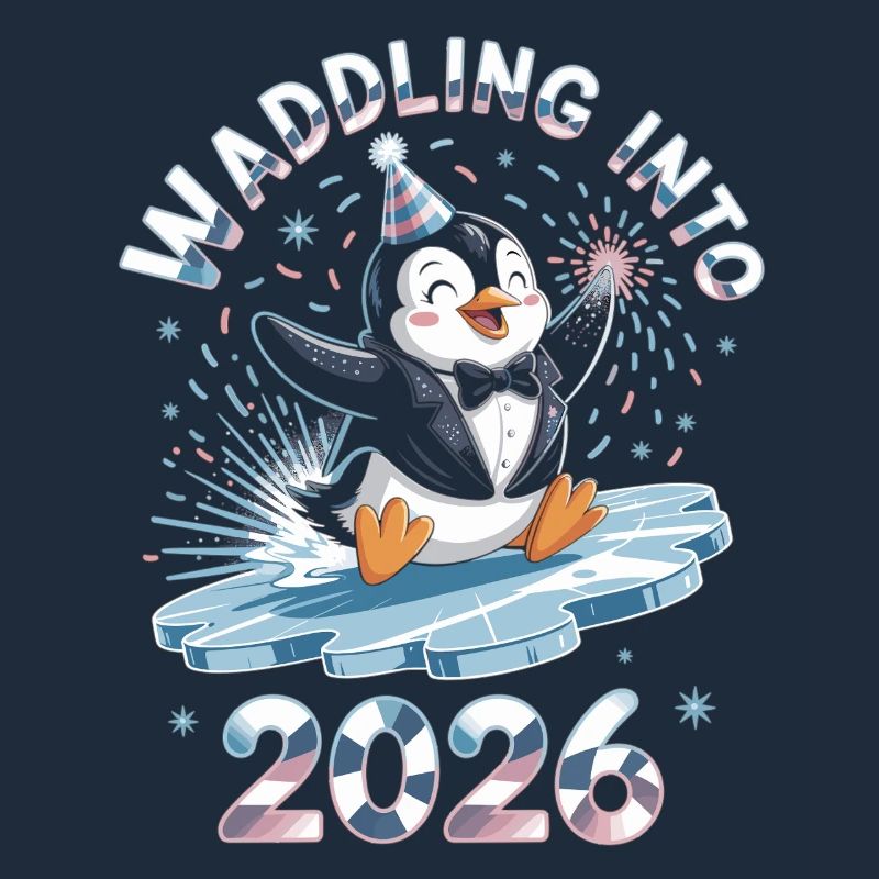 Pinguin Neujahrsshirt 2026 – Perfekt zu Silvester