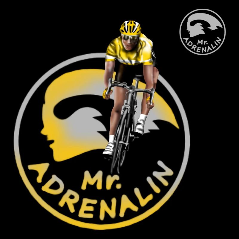 Yellow Cyclist Silhouette