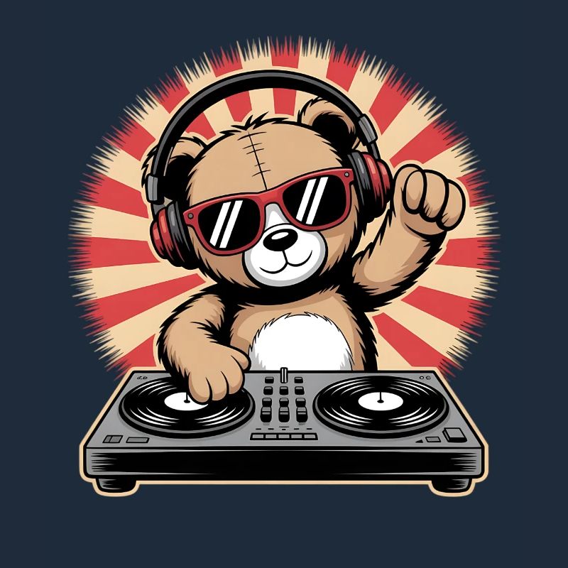 DJ Bär mit Kopfhörern