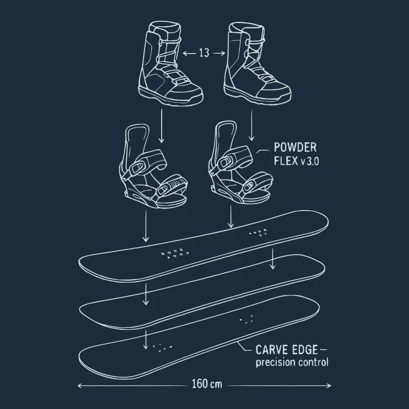 Conception de technique de plan de snowboard