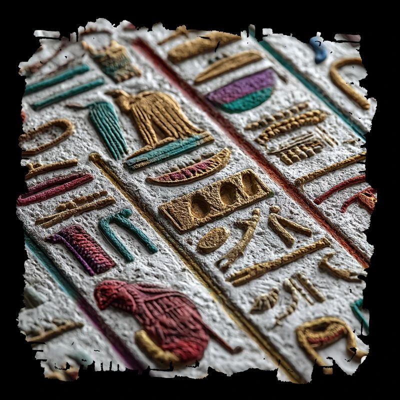 Colorful Egyptian Hieroglyphic Pattern