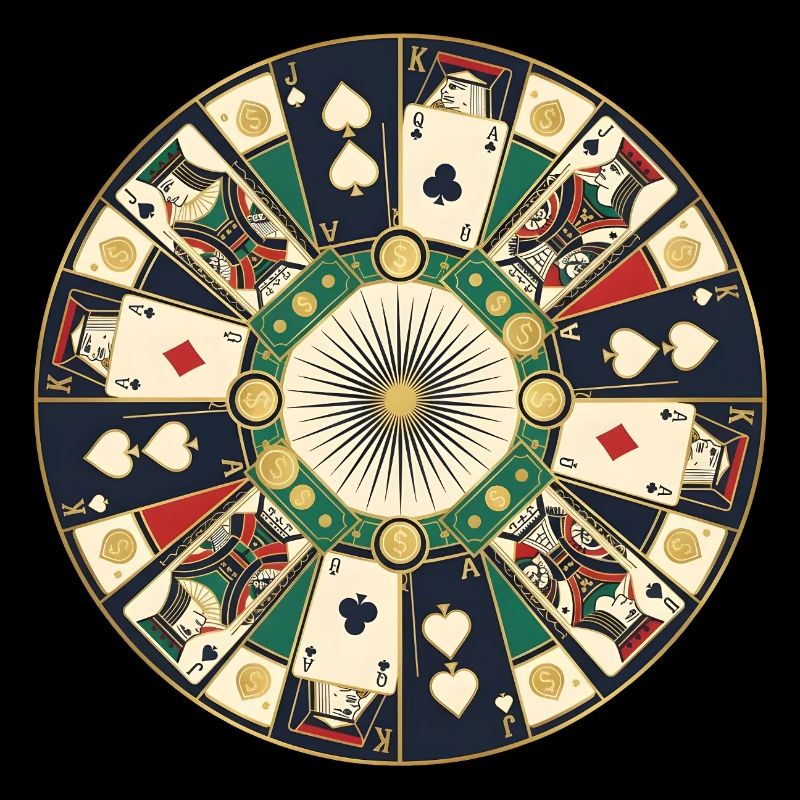 Circle Design Casino Card Game