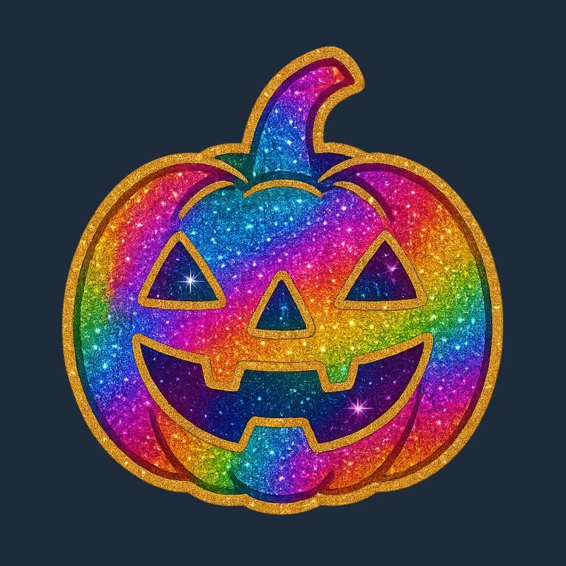 Rainbow Glitter Pumpkin