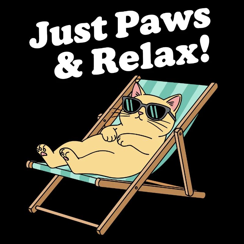 Relax cat in deck chair
