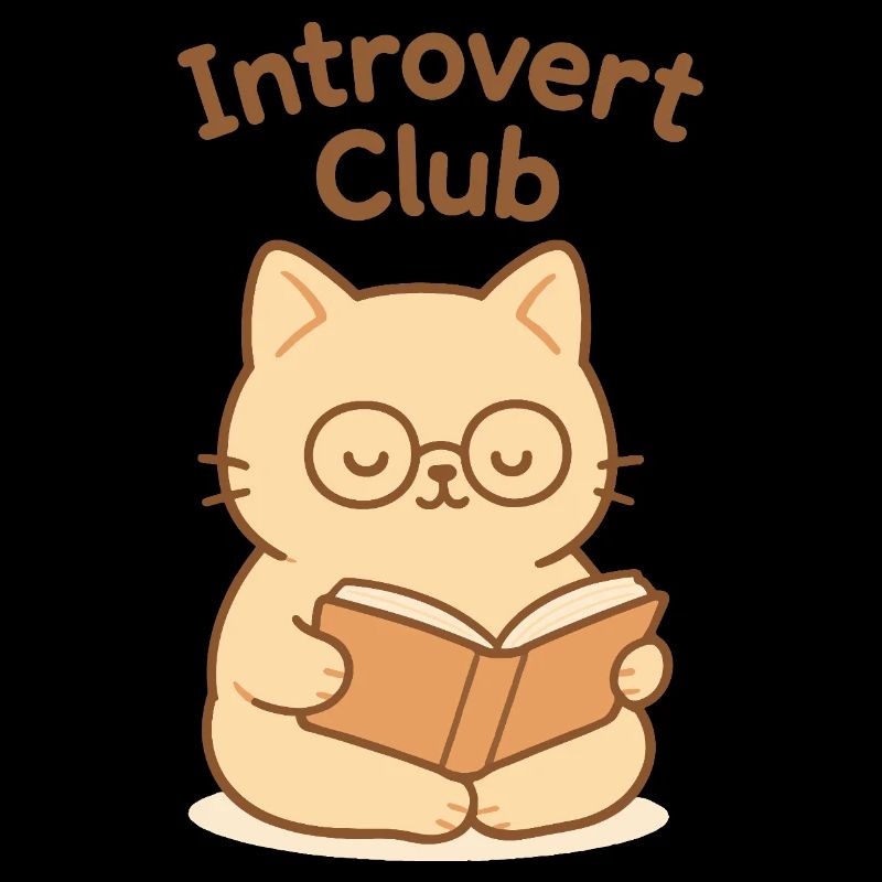 Introvert Club Cat Reading