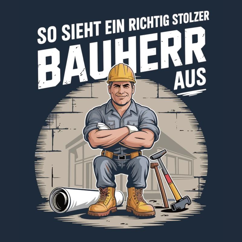 Proud builder with helmet & tools