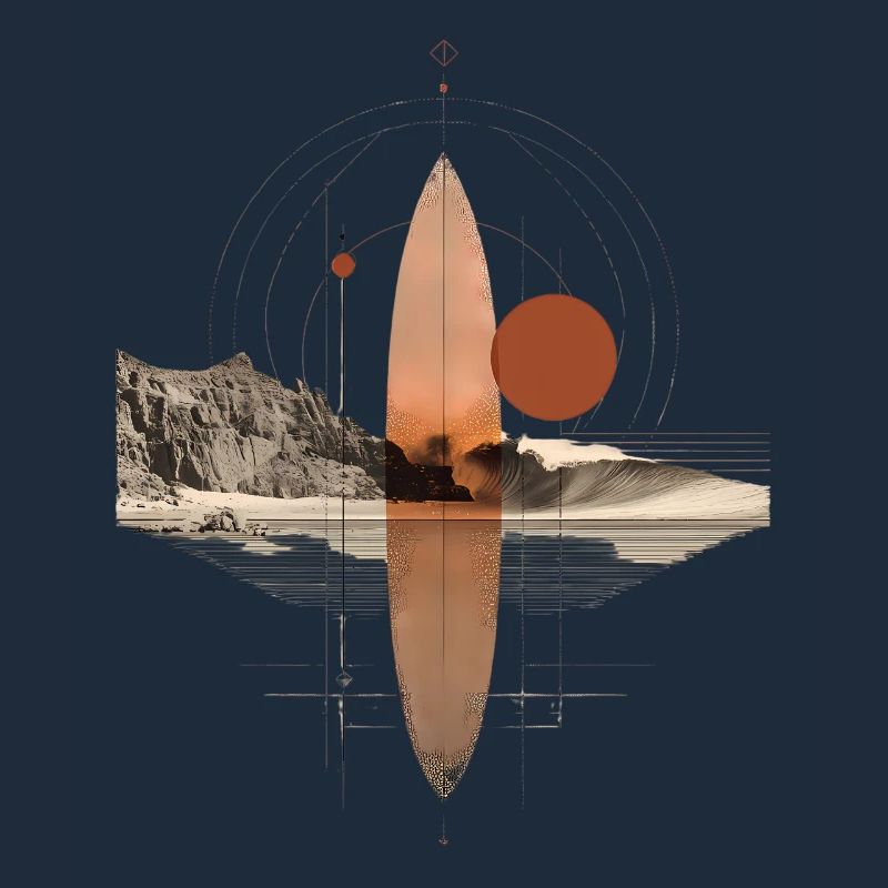 Copper Waves Orbit - Geometric Surfboard