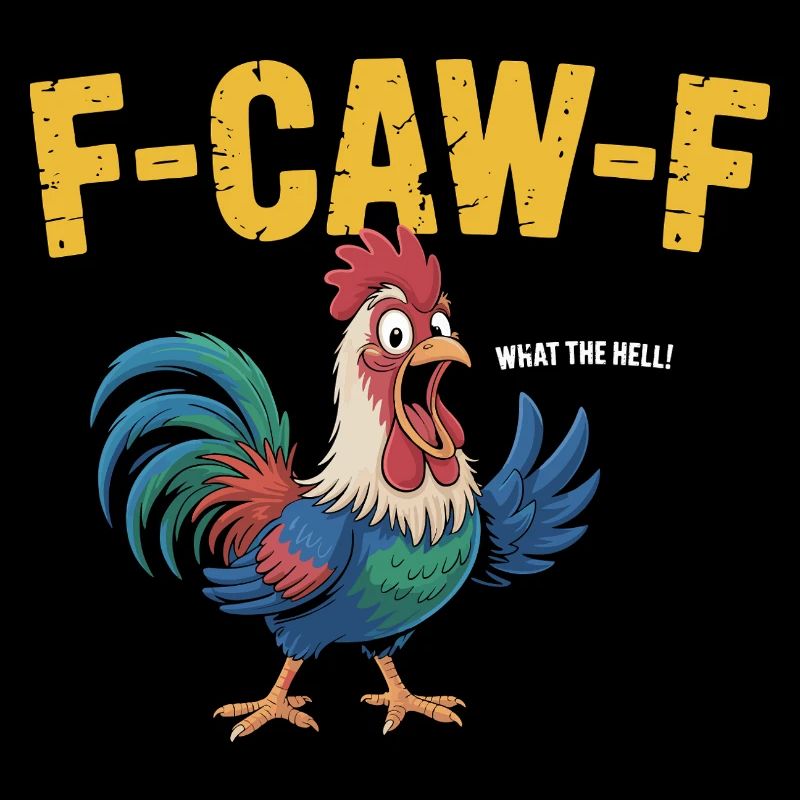 F-Caw-F What The Hell Funny Rooster Pun
