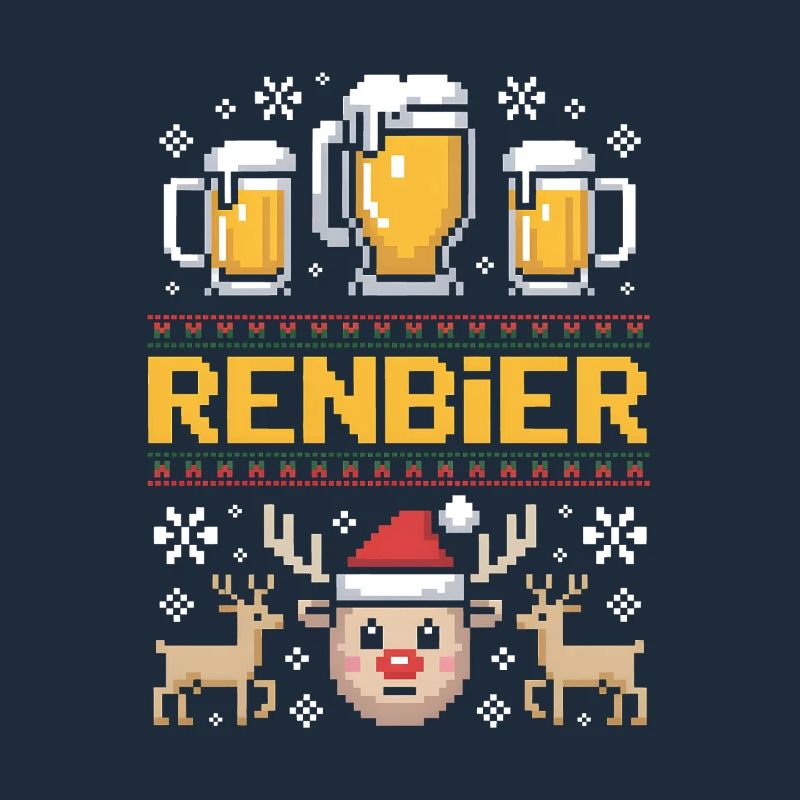 Pull moche Noël bière renne trio