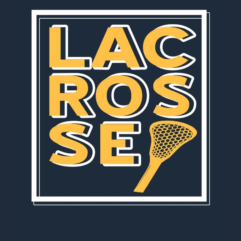Bold Lacrosse Typography Grid Stick Player Fan