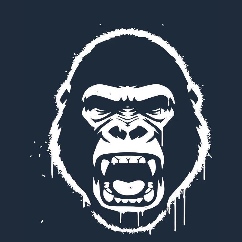 Furious Gorilla Stencil Grunge vector_path129