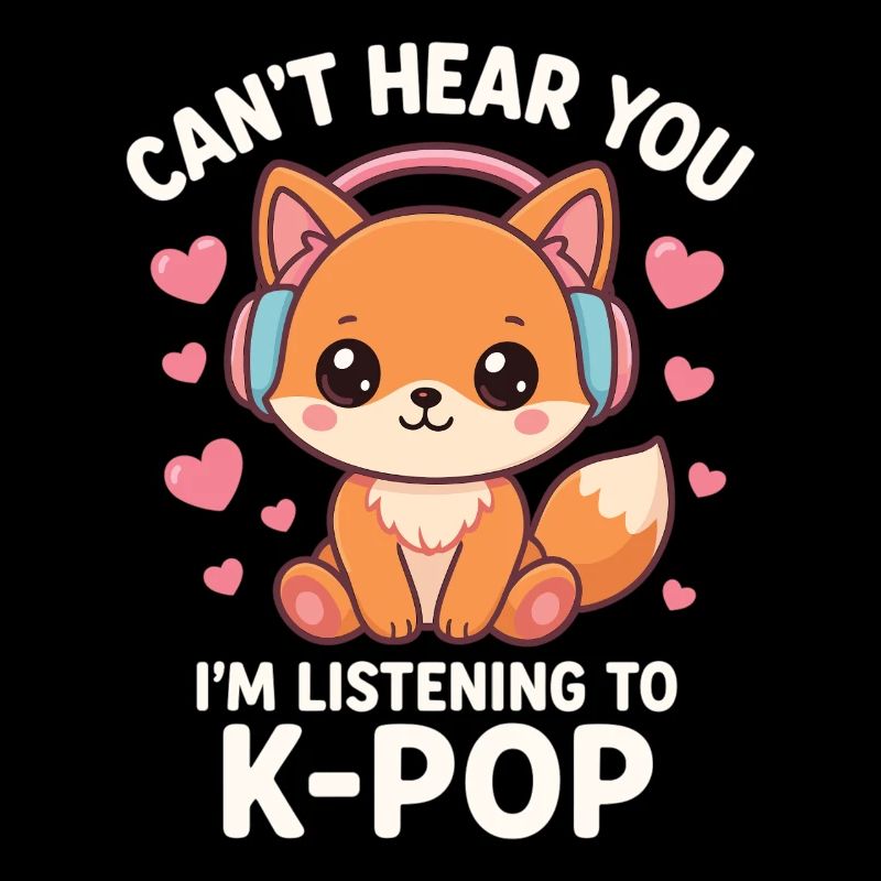 Kawaii Fox Loves K-Pop
