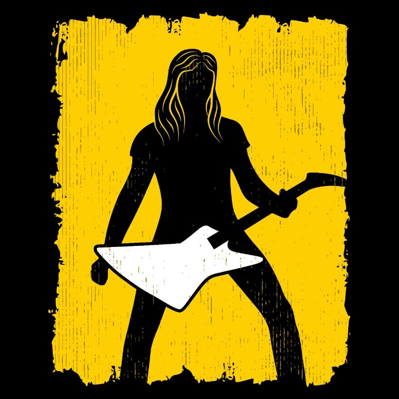 Gitarristen-Silhouette-Graffiti-Poster