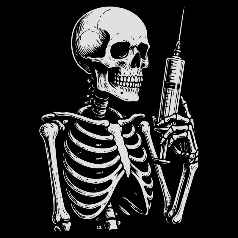 Skeletal Syringe Noir Tee