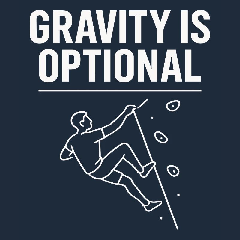 Gravity is optional climbing statement