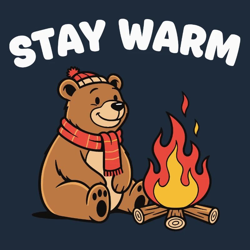 Winter bear at the campfire