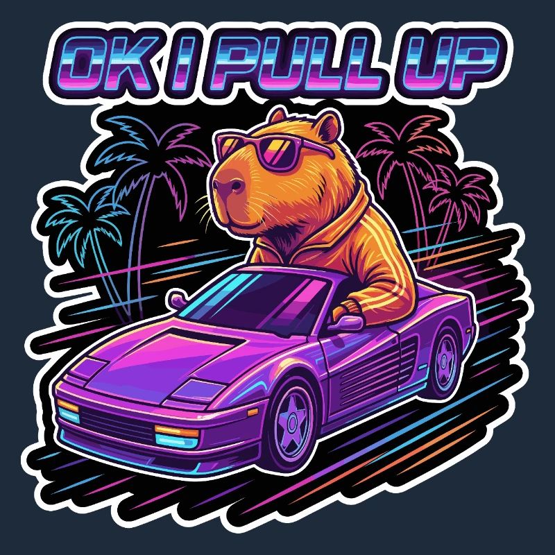 OK I Pull Up Capybara Retro