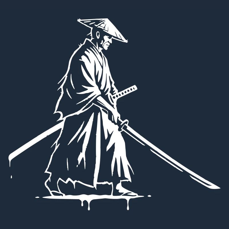 Ronin Samurai Drawing Ink Vector