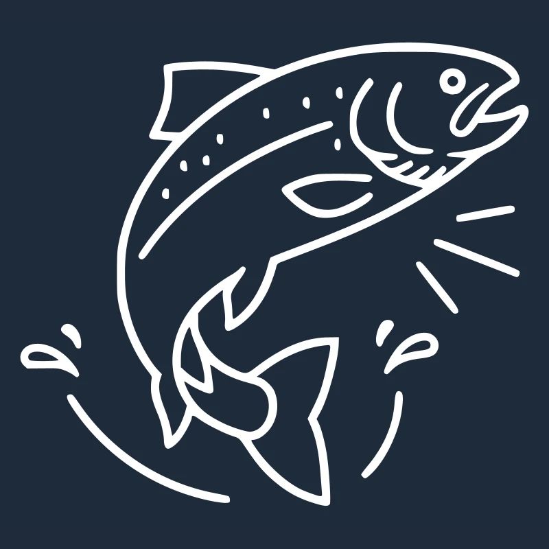 Action de pêche à la truite sauteuse